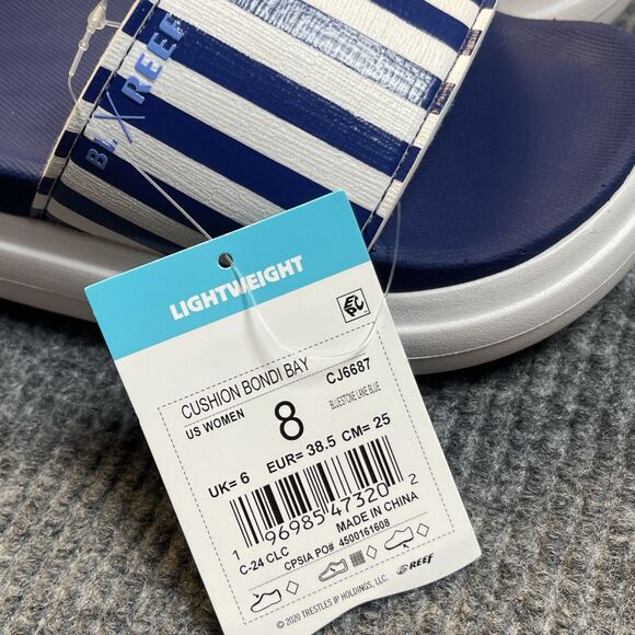 Reef Cushion Bondi Bay Women 8 Platform Slide Sandals Bluestone Lane Blue NEW - Picture 4 of 9